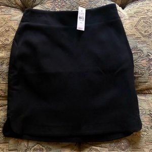 Ann Taylor Loft NWT Mini Black Pencil Skirt Exposed Zipper Size XXS Officewear